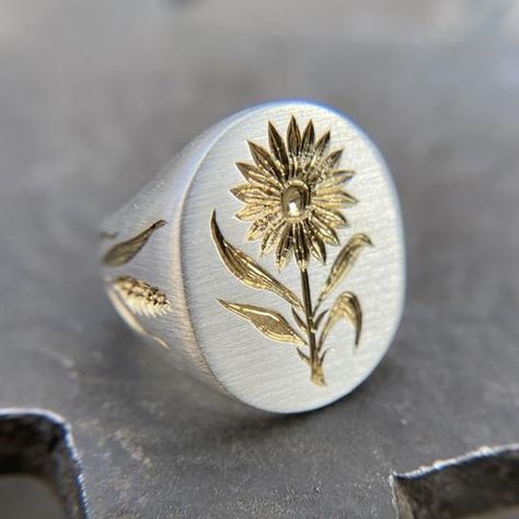 Castro Smith, Daisy Rings, Heart Wedding Rings, Dragonfly Ring, Sunflower Ring, Flower Daisy, Daisy Ring, Ring Flower, New Metal