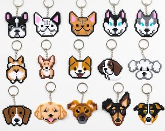 Etsy :: Your place to buy and sell all things handmade Pixel Art Chat, Dog Pixel Art, Perler Bead Designs, Golden Retriever Husky, Perler Beads Ideas, Hama Art, Easy Perler Bead Patterns, Pixel Beads, Hamma Beads