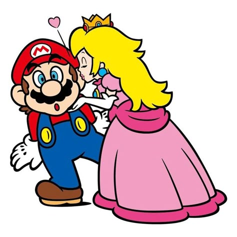 Princess Peach kissing Mario Maldini Milan, Princess Peach And Mario, Princess Peach Fanart, Peach Fanart, Mario And Peach, Peach Mario Bros, Princess Peach Costume, Mario Y Luigi, Peach Costume