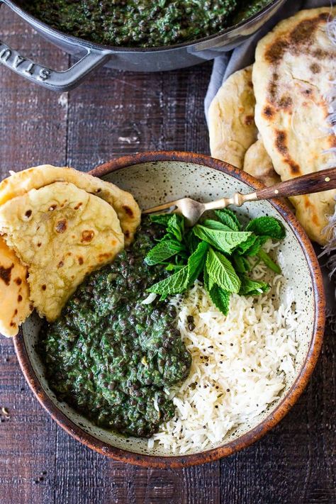 Lentil Dal is one of the most delicious, plant-based Indian meals! This version is packed with Spinach making it especially high in nutrients and flavor! Rich, fragrant, and packed with protein, think of this Spinach Lentil Dal - like Saag Paneer, but substituting lentils instead of the Cheese! Super tasty and healthy.  #dal #lentilrecipes #lentildal Lentil Dal Recipe, Lentil Recipes Indian, Spinach Lentil, Spinach Dal, Spinach Sauce, Feasting At Home, Indian Meals, Saag Paneer, Lentil Dal