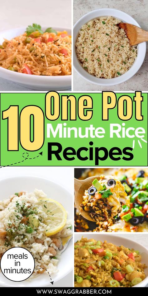 Instant white rice is a great option for those looking for a quick and easy meal. It can be used in a variety of recipes, ranging from breakfast dishes to desserts. #QuickAndEasyCooking#MealIdeas#SwagGrabberEats#CookingInspiration#TimeSavingRecipes#DeliciousDinners#RiceLover#MealPrepMagic#EasyCooking#SwagGrabberFinds#TastyTuesday#FastAndFlavorful#FoodieFinds#RecipeInspo#WeeknightMeals#SimpleAndSatisfying#DinnerIdeas#MealTimeMagic#KitchenHacks One Minute Rice Recipes, Easy Seasoned Rice Recipes, Easy Minute Rice Recipes, Simple Rice Recipes For Dinner, Recipes With Minute Rice, How To Flavor White Rice, Instant Rice Recipes Side Dishes, Minute Rice Recipes Side Dish, Rice Cooker Meals