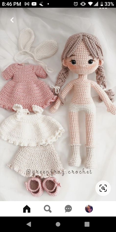 Doll Amigurumi Free Pattern, Doll Patterns Free, Crochet Doll Tutorial, Crochet Fairy, Crochet Dolls Free Patterns, Pola Amigurumi, Kawaii Crochet, Haken Baby, Crochet Handbags Patterns