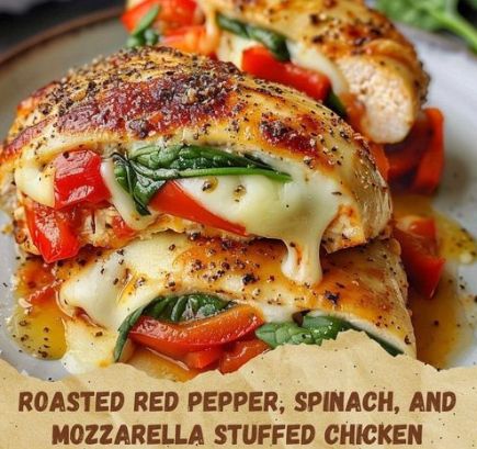 Roasted Red Pepper, Spinach, and Mozzarella Stuffed Chicken – Tnextrecipes Spinach And Red Pepper Stuffed Chicken, Roasted Red Pepper Spinach Mozzarella Stuffed Chicken, Roasted Red Pepper Spinach Chicken, Roasted Red Pepper Spinach And Mozzarella Stuffed Chicken, Roasted Pepper Chicken, Roasted Red Peppers And Chicken, Stuffed Chicken Air Fryer Recipes, Stuffed Chicken Breast Recipes Baked, Chicken And Roasted Red Peppers