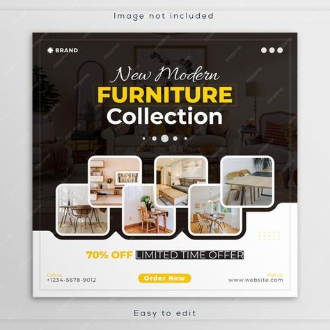 Premium PSD | Modern interior product furniture sale social media banner instagram facebook post template design Interior Social Media Post, Furniture Banner Design, Furniture Social Media Post Design, Furniture Poster Design, Furniture Banner, Furniture Poster, Post Template Design, Retail Space Design, Facebook Post Template