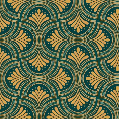 Art Deco Pattern Design, Gold Art Deco Pattern, Fleurs Art Nouveau, Geometric Upholstery, Art Deco Wedding Invitations, Art Deco Fabric, Deco Wallpaper, Bg Design, Motif Art Deco