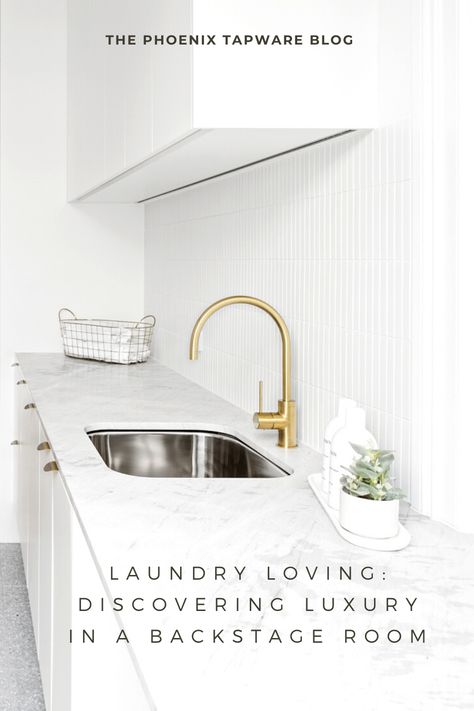 While the laundry might seem like the least glamorous room in the home, a well-designed space with splashes of luxury can make boring chores easier and more enjoyable. Phoenix Tapware, Glamorous Room, Home A, Written By, Wellness Design, Phoenix, Home Decor, Home Décor