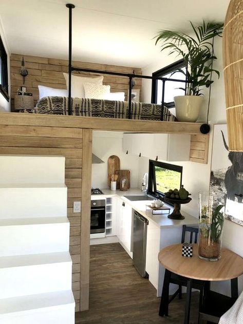 Home Inside Design, Tiny House Bedroom, Small Lounge, Tiny House Interior Design, Tiny House Loft, Farmhouse Interior Design, Best Tiny House, Tiny House Inspiration, Modern Tiny House