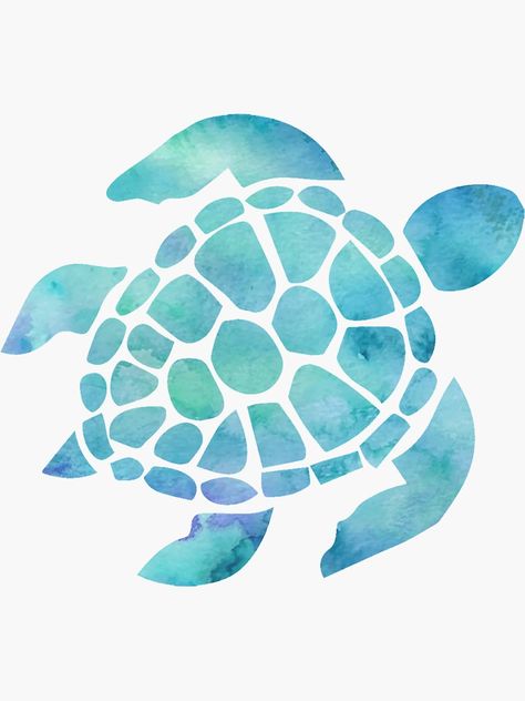 "Sea Turtle Watercolor Blue" Sticker by livpaigedesigns | Redbubble Sea Turtle Watercolor, Turtle Watercolor, Turtle Drawing, Sea Turtle Art, Turtle Tattoo, Turtle Painting, Turtle Art, Watercolor Blue, Cute Turtles