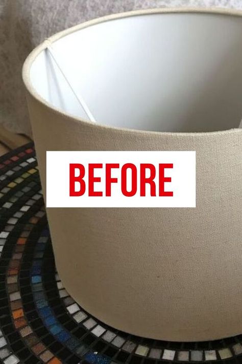 Upcycling, Lampshade Upcycle, Refurbished Lamps, Bedroom Lamps Bedside, Recover Lamp Shades, Upcycle Lamp, Abat-jour Diy, Diy Lamp Makeover, Decorate Lampshade