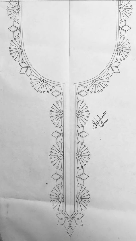 Simple Neck Design, Simple Hand Embroidery, Hand Work Design, Simple Hand Embroidery Patterns, Hand Beaded Embroidery, Simple Embroidery Designs, Motifs Perler, Diy Embroidery Designs, Embroidery Template