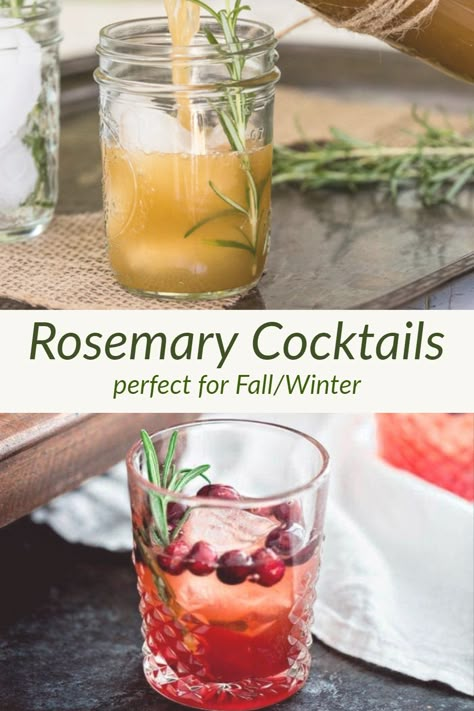 9 Rosemary Cocktail Recipes Drinks With Rosemary Simple Syrup, Rosemary Drinks Cocktails, Rosemary Syrup Cocktail, Rosemary Cocktail Recipes, Peppermint Cocktail, Appetizer Christmas, Rosemary Cocktail, Simple Syrup Cocktails, Rosemary Syrup