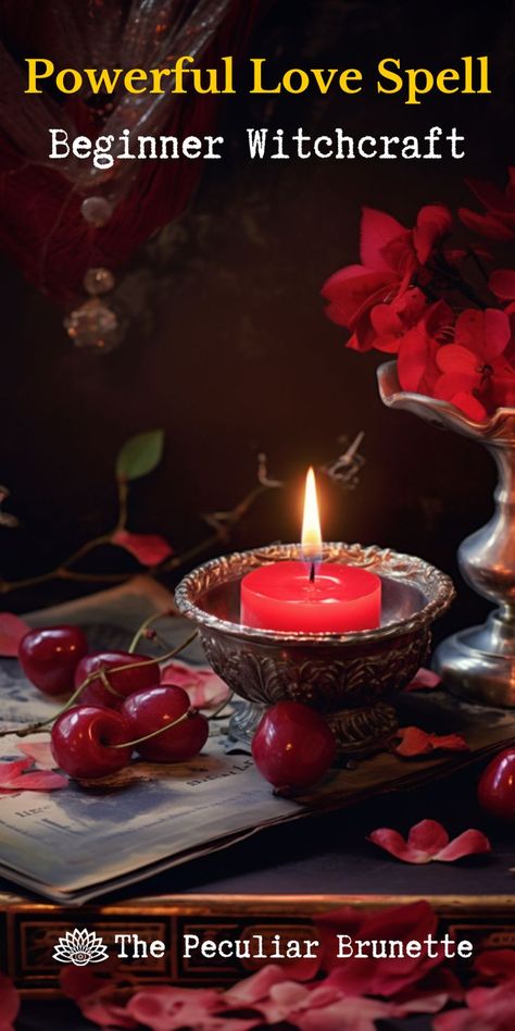 This red candle love spell is designed to attract a passionate new romance or help rekindle old flames. A love spell candle is an easy and simple ritual for beginner witches or other magical practitioners. A lit candle symbolizes and joins the physical world with the spiritual, and the right scent sets the stage for an enchanting ritual. I’ll walk you through step-by-step how to create your own unique love spell candle. I’ll be discussing ethical concerns as well as how to choose a color. Red Candle Magic, Red Candle Spell, Wicca Love Spell, Beginner Witches, Love Spell Candle, Candle Magic Spells, Red Candle, Spell Candle, Powerful Love Spells