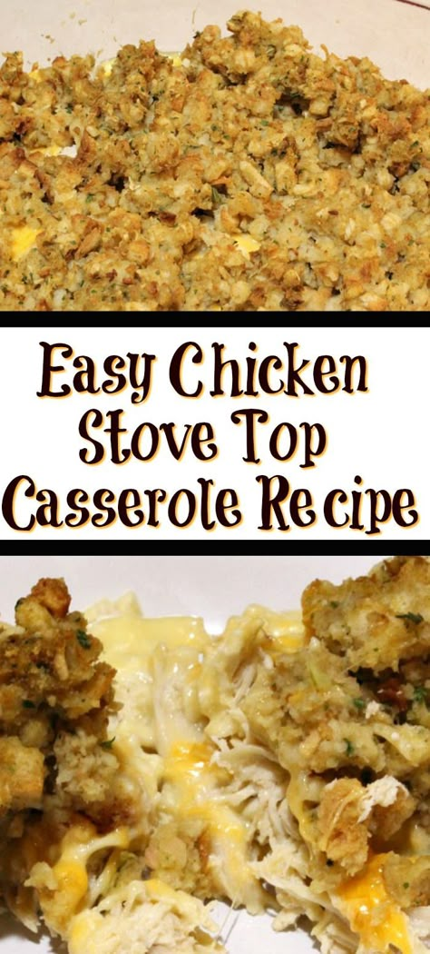 Stove Top Casserole, Top Casserole Recipes, Chicken Stove Top, Stovetop Casserole, Stove Top Chicken Casserole, Stove Top Stuffing Recipes, Chicken And Dressing Casserole, Stove Top Chicken, Chicken Stuffing Casserole