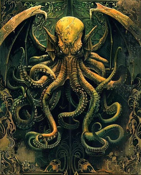 Ocean Creatures Art, Cthulhu Fhtagn, Kraken Art, Lovecraft Art, Cthulhu Art, Lovecraft Cthulhu, Octopus Tattoo Design, Lovecraftian Horror, Dark Fantasy Artwork