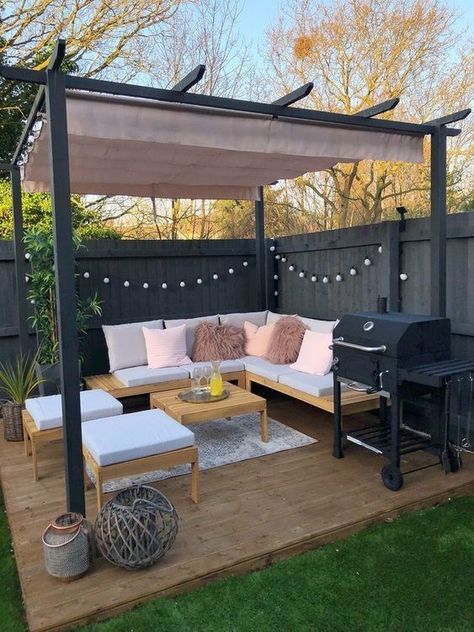 Garden Sitting Areas, Pergola Diy, Backyard Seating Area, Pergola Ideas, Backyard Seating, Back Garden Design, Pergola Garden, Deck Designs, Outdoor Gardens Design