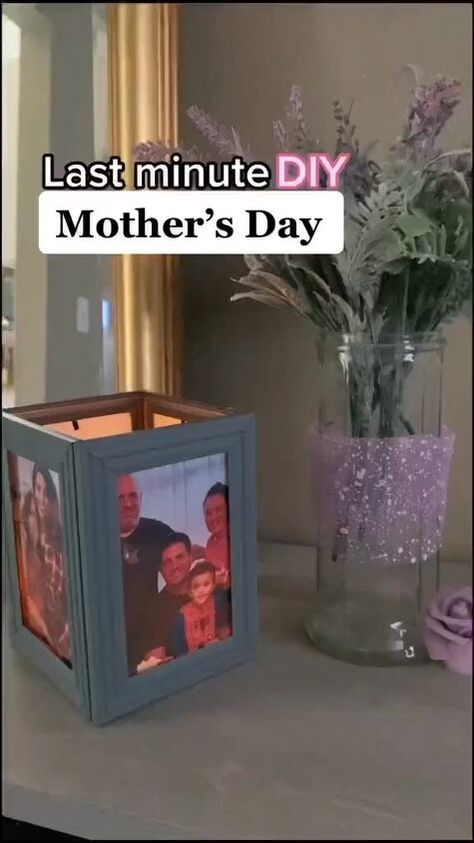 Diy Photo Frame, How To Make Photo, Creative Mom, Diy Photo Frames, Photo Frame Gift, Led Tea Lights, Diy Picture Frames, Diy Pool, Diy Lanterns