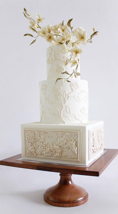 wedding cake, the most beautiful wedding cake, elegant wedding cake, wedding cake inspiration, wedding cake photos, wedding cake pictures, wedding cakes, wedding cake trends Ornate Wedding Cake, Vintage Wedding Cakes, Italian Wedding Cake, 3 Tier Wedding Cake Different Flavors, Three Teir Wedding Cake With Flowers, Three Tier Vintage Wedding Cake, 3 Tier Wedding Cake Lace, French Wedding Cakes, Italian Wedding Cakes