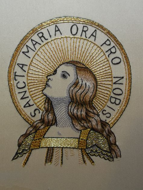 Padded Embroidery, Jesus Embroidery, Catholic Embroidery, Hanging By A Thread, Religious Embroidery, Goldwork Embroidery, Gold Work Embroidery, You Raise Me Up, Folk Embroidery