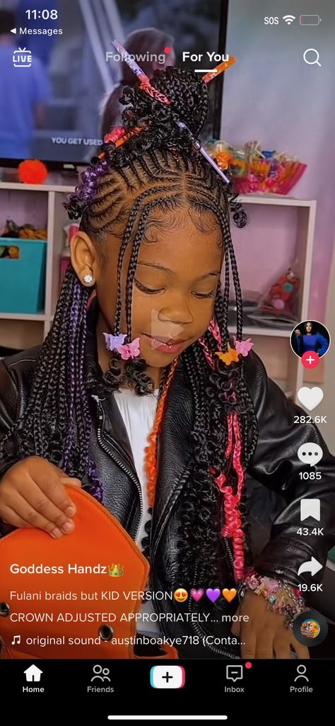 Fulani Braids Hairstyles Kids, Fulani Braids Kids Hairstyles, Braids For 10 Year Girl, Fulani Braids On Kids, Kid Fulani Braids, Hair Styles For 10 Year Girl, Fulani Braids For Kids, Single Braids For Kids, Braids For Toddler Girls Black