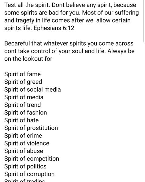 Test The Spirits, Jezebel Spirit Characteristics, Different Types Of Spirits, Spirit Of Offense, Monitoring Spirits Quotes, Ahab Spirit, Monitoring Spirits, Preach Quotes, Spirit Of Discernment