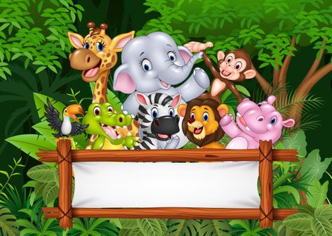 Animal Pictures For Kids, Safari Kids, Jungle Theme Birthday, Safari Theme Birthday, Safari Cakes, Birthday Cake Topper Printable, Blank Sign, Jungle Birthday, Safari Birthday