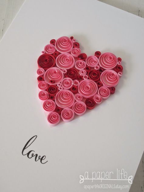 ~ a paper life: love....quilled red & pink heart Valentine Cards For Boyfriend, Quilling For Beginners, Diy Quilling Crafts, Paper Quilling For Beginners, Paper Quilling Cards, طابع بريدي, Quilling Work, Desain Quilling, Quilled Paper Art