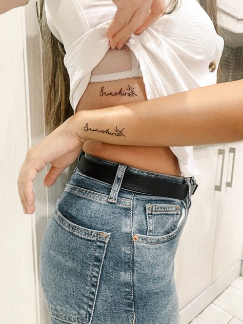 Sunshine Tattoo, Fonts Script, Sun Beautiful, Best Friend Tattoos, Hair And Nails, Tattoo Quotes, Art Tattoo, Tattoo Designs, Best Friends