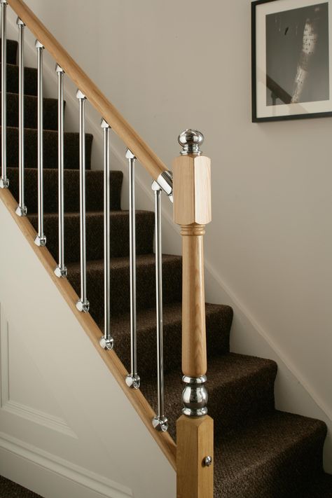 Cheshire Mouldings, Stainless Steel Stair Railing, Steel Stair Railing, Steel Railing Design, Modern Stair Railing, Staircase Design Modern, Contemporary Stairs, Staircase Railing Design, Handrail Design