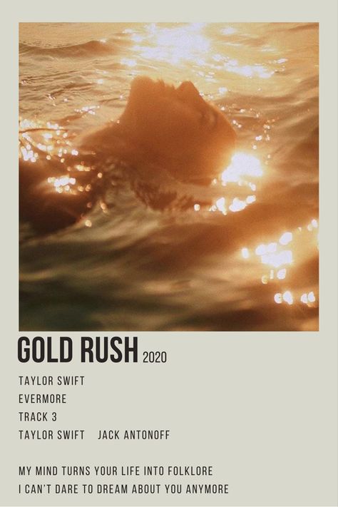 Evermore Taylor Swift Polaroid Poster, Gold Rush Taylor Swift, Swiftie Quotes, Taylor Polaroid, Song Prints, Song Polaroid, Rush Poster, Taylor Swift Discography, Poster Polaroid