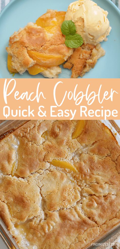 Lazy Mans Peach Pie Cobbler, Lazy Man’s Peach Cobbler, Lazy Man Peach Cobbler, Lazy Peach Cobbler Recipe, Peach Cobbler Canned Peaches Recipes, Bisquick Peach Cobbler Recipe, Lazy Peach Cobbler, Super Easy Peach Cobbler Recipe, Bisquick Cobbler Recipes