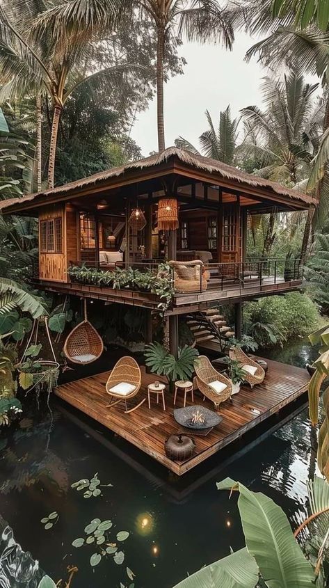 Adult Tree House, Hotel Bali, Tree House Designs, Tropical House, House Outside Design, Village House Design, Forest House, Tiny House Living, Island Home