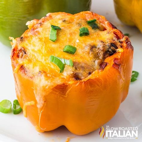 Stuffed Bell Peppers Air Fryer, Air Fryer Stuffed Peppers, Stuffed Bell Peppers Ground Beef, Vegetarian Stuffed Peppers, Easy Dinner Options, Air Fryer Steak, Mexican Street Corn Salad, Homemade Tortilla Chips, Baked Potato Recipes