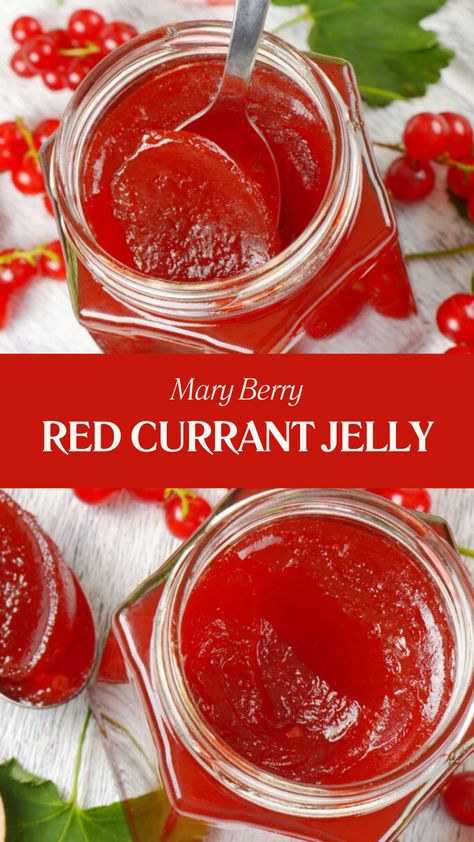 Mary Berry Red Currant Jelly Currant Jelly Recipe, Red Currant Jelly Recipe, Red Currant Recipe, Black Currant Recipes, Canned Jam, Red Currant Jelly, Red Currant Jam, Currant Recipes, Fruit Jellies