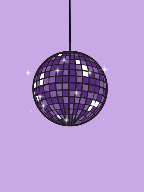 Highschool Yearbook Ideas, Disco Ball Aesthetic, Disco Ball Poster, Disco Aesthetic, Purple Graphic, Ball Aesthetic, Graphic Wall Art, Graphic Wall, Aesthetic Purple