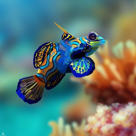 Saltwater Tank, Mandarin Fish, Salt Water Fish, Beautiful Sea Creatures, Water Animals, Marine Fish, Underwater Creatures, Small Fish, Underwater Life