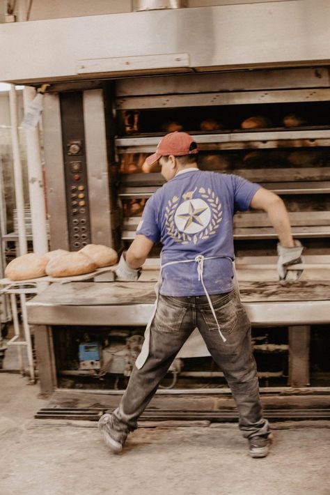 This Iconic Dallas Bakery Still Does Bread the Old Fashioned Way: Behind the Scenes at Empire Baking Company People Baking Together, Old Fashion Bakery, Bread Bakery Photography, Old Fashioned Bakery Aesthetic, Bakery Behind The Scenes, Old Bakery, Bakery Branding, Brand Shoot, Baking Company