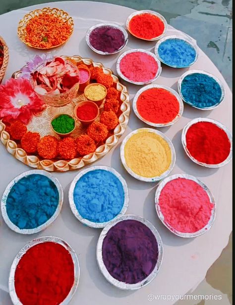 Holi Decorations Ideas, Holi Colours, Festive Decor Ideas, Holi Colors, Festive Decor, Decor Ideas Diy, Decorations Ideas, Festival Decorations, Decor Ideas