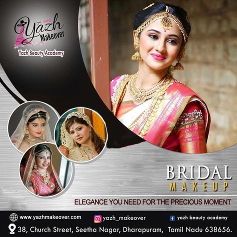 Beauty Salon Posters, Indian Bride Photography Poses, Beauty Parlour, Bride Photography Poses, Beauty Salon Logo, Beauty Academy, Makeup Party, Bride Photography, Beauty Parlor