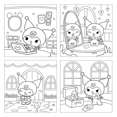 Story of Cute Rabbit Coloring Book Pages Coloring Pages Kuromi, Kuromi Coloring Page, Rabbit Coloring, Rabbit Colors, Cute Rabbit, Cute Coloring Pages, Coloring Book Pages, Colouring Pages, Book Pages