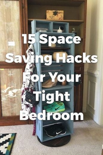 Feeling a little cramped in your bedroom? Try these ideas to bring your zen back! Make your bedroom feel large again! #DIY #TightSpace #Hacks #Bedroom Shelving Storage Ideas Bedroom, Room Storage Ideas Bedroom Organizers, Home Organization Hacks Bedroom, Room Organizer Ideas, Small Room Storage, Space Saving Furniture Bedroom, Small Room Organization, Space Saving Bedroom, Small Bedroom Organization