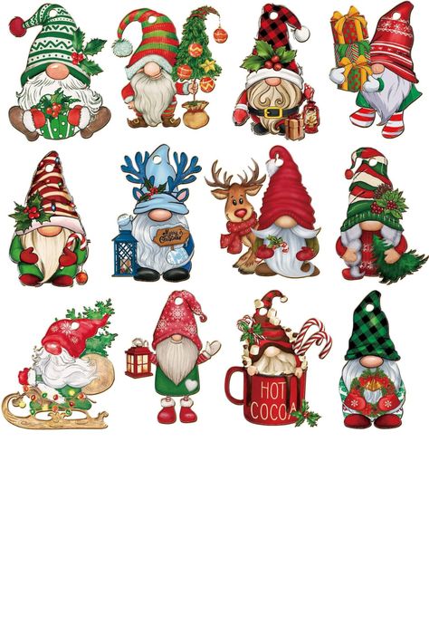 Unique Gnome Design: These Christmas wood hanging ornaments are available in 12 different gnome designs, including kinds of gnomes with classic Christmas elements, exquisite patterns, and rich designs to perfectly match the Christmas season. What's Included:Our Christmas tree ornaments set includes 24pcs gnome wood ornaments,with 2 of each design and a roll of twine for easy hanging. Each wood slice ornament measures approximately 2.7x3.9 inches(sizes are different due to patterns) Cheap Christmas Trees, Wooden Christmas Decorations, Handcrafted Decor, Xmas Tree Decorations, Wooden Christmas Ornaments, Wooden Christmas Trees, Christmas Party Supplies, China Painting, Christmas Ornament Sets