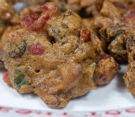 Fruitcake Cookies, also known as Christmas Lizzies, are little fruitcake-like cookies that blend candied fruit and Louisiana Pecans with a touch of Brandy and held together with a little spiced batter. These fruitcake cookies are so flavorful, you won’t believe how simple they are to make. If you only make one kind of cookie for the holidays, Grammy’s Fruitcake Cookies are the one! Fruit Cake Cookies Recipe, Fruitcake Cookies, Fruit Cake Cookies, Fruit Cookies, Fruitcake Recipes, Candied Fruit, Cookies Christmas, Xmas Cookies, Easy Cookie Recipes