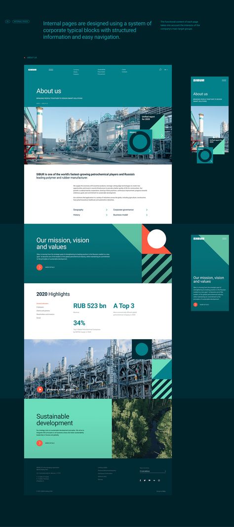 OMSK CARBON Group on Behance Block Website Design, Website Design Corporate, Tech Company Website, Finance Website Design, Website Cards, Investment Website, Petrochemical Industry, Website Moodboard, Corporate Web Design