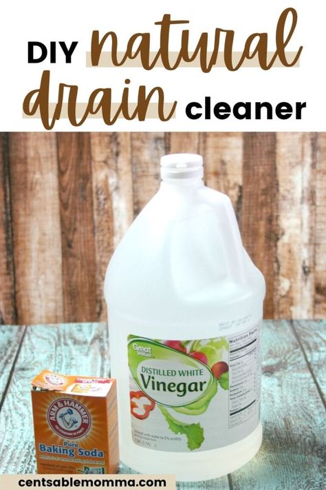 Use this DIY Homemade Natural Drain Cleaner as a cleaning hack to keep your drains clean and clear and unclog your bathroom sinks. Only 2 ingredients needed - baking soda and vinegar! Shower Drain Cleaner, Diy Drain Cleaner, Natural Drain Cleaner, Homemade Drain Cleaner, Diy Shampoo Recipe, Sink Drain Cleaner, Baking Soda Benefits, Drain Cleaners, Baking Soda Vinegar