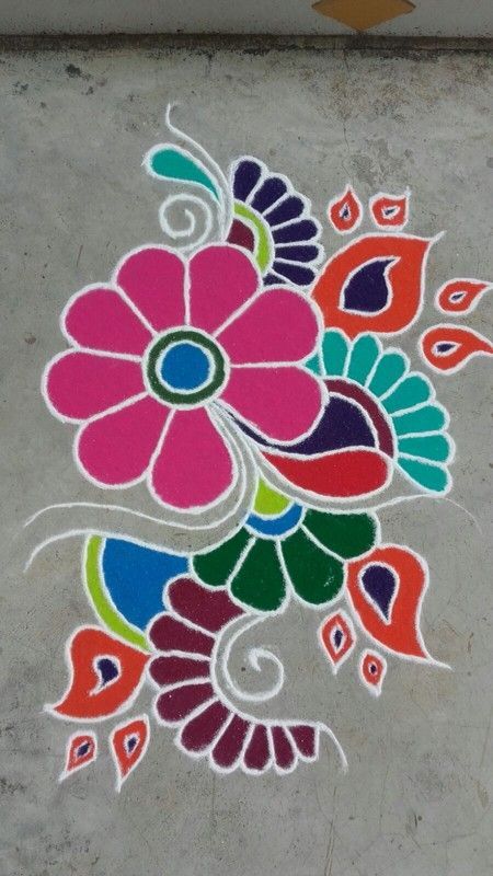 100+ Easy Beginners Rangoli Design, New Rangoli Simple 2023 5 Easy Simple Rangoli For Beginners, Dusshera Rangoli, Simpal Rangoli Designs, Free Hand Rangoli Designs With Colours, Diwali Rangoli Simple, Rangoli Design Diwali, New Rangoli, Simple Flower Rangoli, Simple Flower Drawing