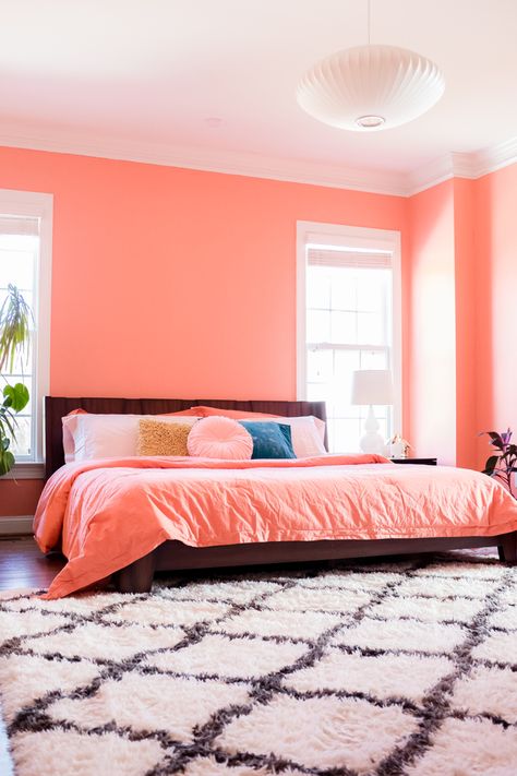 A Bedroom Update with Pantone's Color of the Year 2019- design addict mom Room Color Combination, Living Room Wall Color, Bedroom Color Combination, Room Wall Colors, Living Room Themes, Living Room Color Schemes, Bedroom Wall Colors, Room Color Schemes, Tatty Teddy