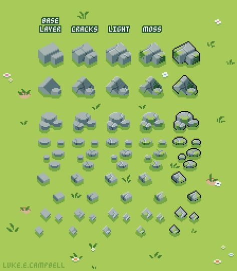 Pixel Art Grass Tutorial, Pixel Tutorial Art, Isometric Pixel Art Tutorials, Pixel Art Grass Tileset, Pixel Art Tutorial Beginner, Pixel Art How To, Pixel Art Practice, Pixel Art Tutorial Step By Step, Aseprite Tutorial