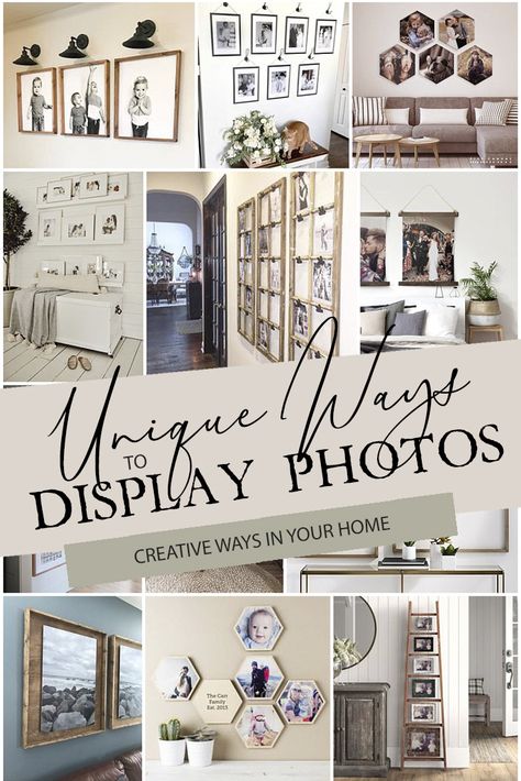 How To Display Vacation Photos, How To Display Photos On Wall, Wall Picture Frame Ideas, What To Do With Wedding Photos, How To Display Pictures On Wall, 3 Photo Wall Display, School Picture Wall Display Ideas, School Picture Display Ideas Hallways, Unique Ways To Hang Pictures