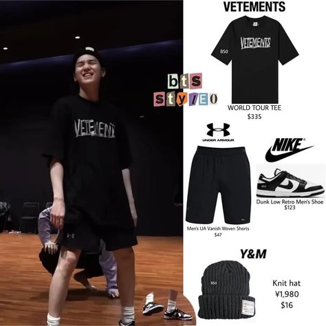 BTS Suga Fashion Suga That That Outfit, Suga Outfit Concert, Suga Casual Outfits, Yoongi Outfit Inspired, Yoongi Inspired Outfits, Daechwita Outfit Inspired, Suga Fashion Style, Suga Outfits, Hongdae Fashion