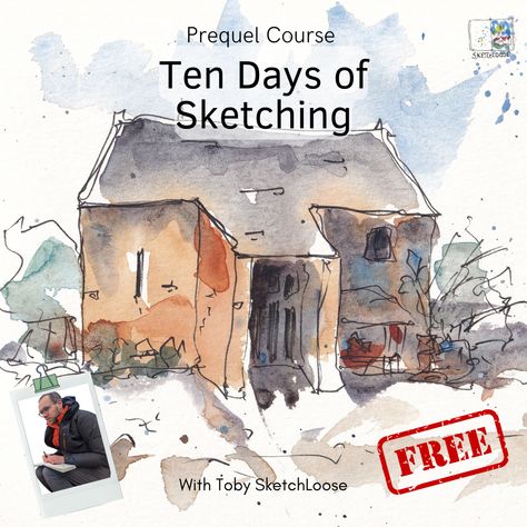 In this free course I'll challenge you to try ten quick sketches in ten days - each based around a concept in ink and watercolour sketching. We'll look at shape, variation in watercolour, handling our mistakes, proportion in our scenes and so much more. When you've done this course, you'll be 100% ready to take on the full Sketch Loose courses! Watercolour Challenge, Loose Watercolor Paintings, Sketch Free, Learn To Sketch, Watercolor Architecture, Learn Watercolor, Sketching Techniques, Watercolor Journal, Watercolor Lessons